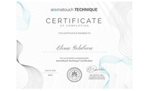 Certificate of completion for aromatouch technique certification 1 page 0001 300x184